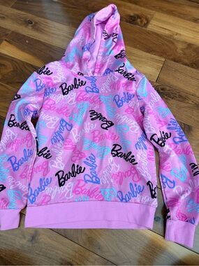 Barbie Pink Logo Hoodie for Kids size large 10-12